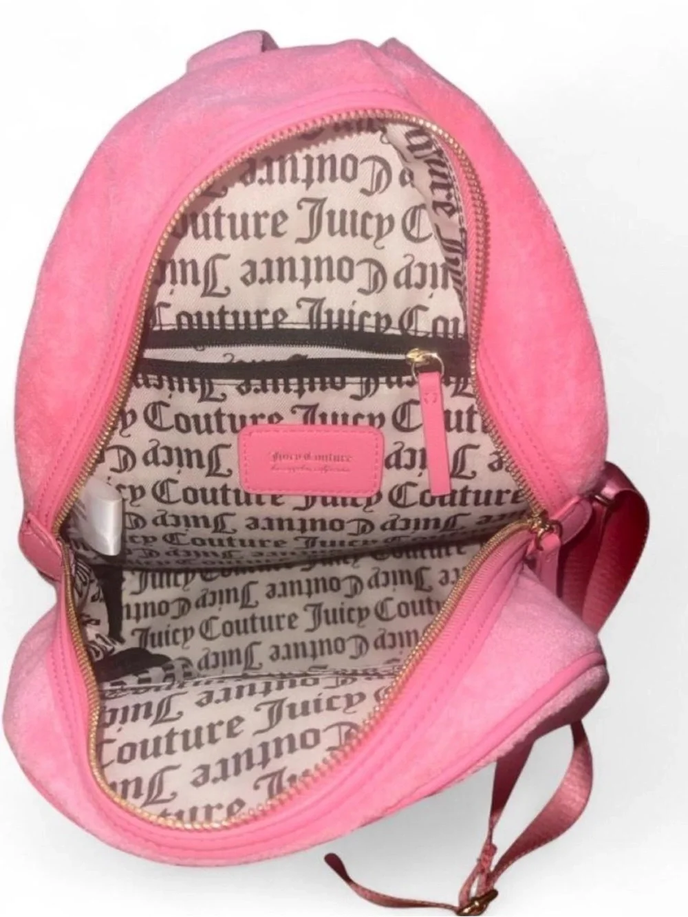 Juicy Couture Pink Suede Mini Backpack with Heart Charm